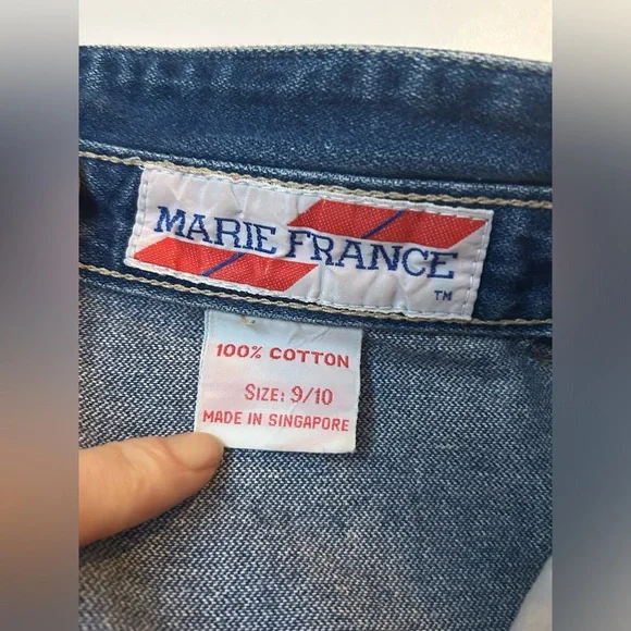 1980's High Waist Pleated Blue Denim Jeans / "Marie France" / Size: 27" x 29 - Picture 7 of 7